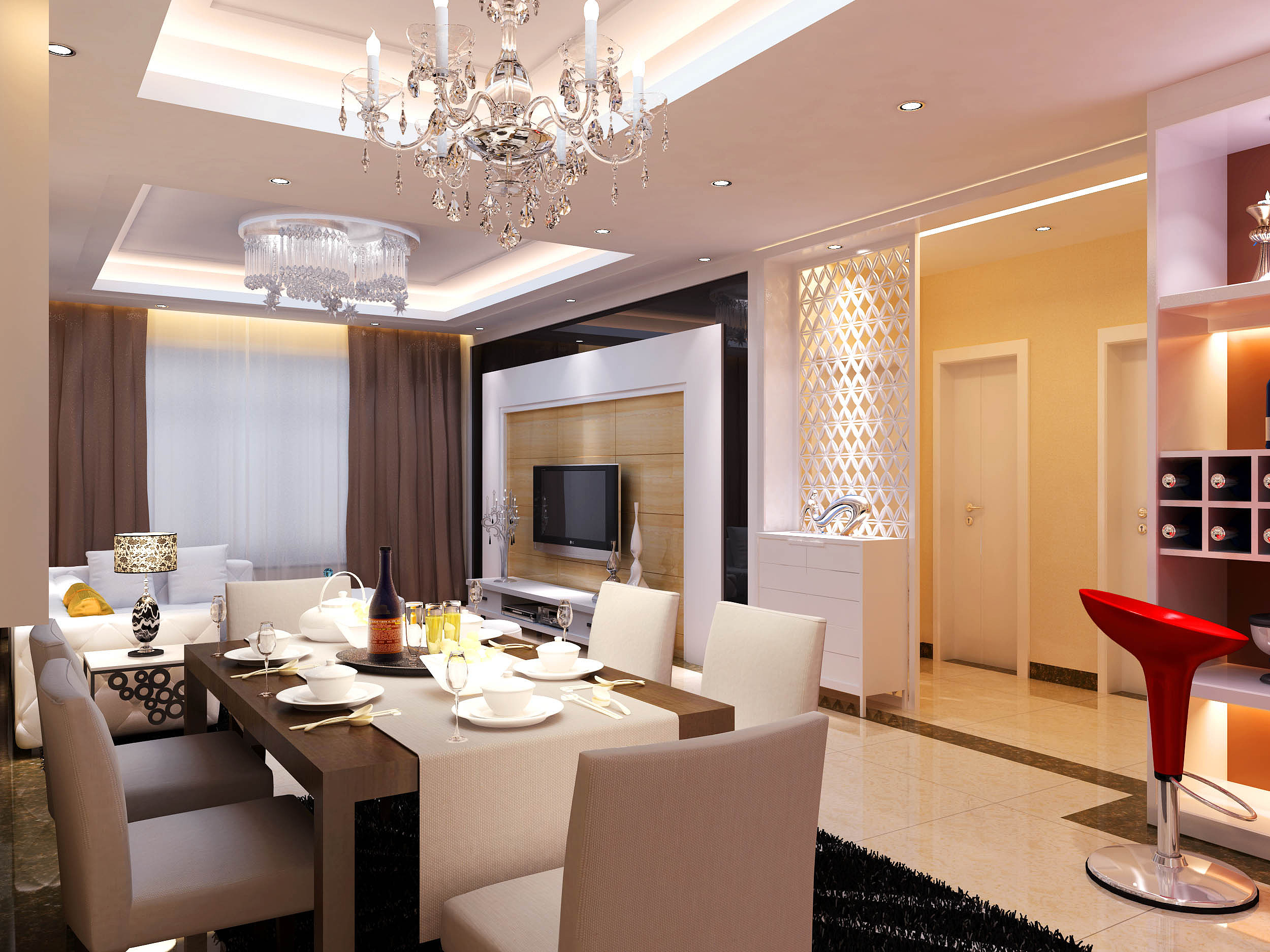 业主要求家里面整个感觉不要太复杂，要简约而不简单。