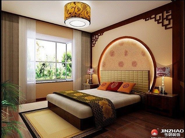 案例说明：色彩以深色沉稳为主，因中式家具色彩一般比