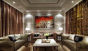 134平豪华欧式风格家装设计客厅图片