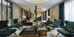 118平现代美式风格别墅室内设计效果图