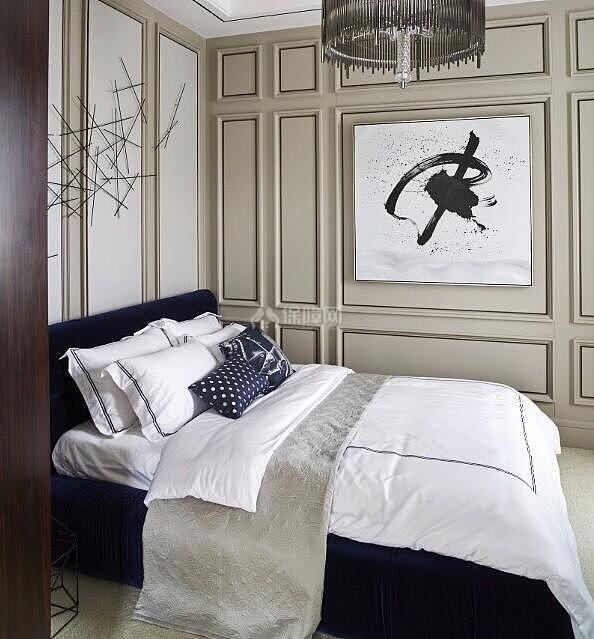 118平现代美式风格别墅卧室设计