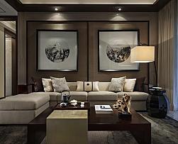 舒适个性现代风三居室装饰设计客厅效果图