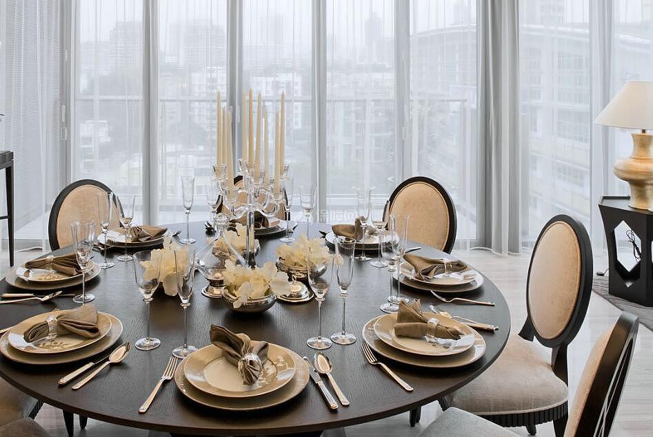 127平现代中式风格家装餐厅装饰设计