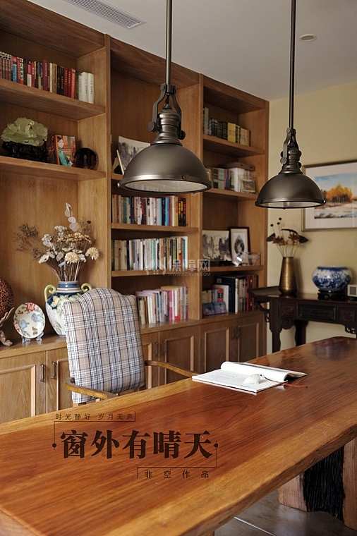117平美式鄉(xiāng)村風(fēng)格書房效果圖