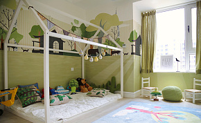 森系北欧风格儿童房设计效果图