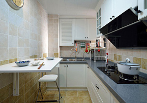 清新美式风格小空间餐厅厨房设计
