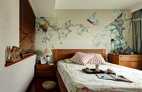 东南亚风格卧室壁纸设计