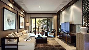 120平新中式风格家装设计客厅图片
