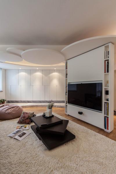 新颖北欧风格装修案例 扇形客厅亮瞎你的眼