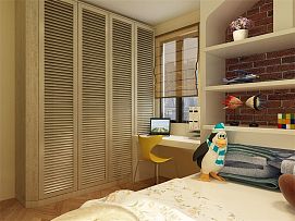 现代简约卧室书房效果图