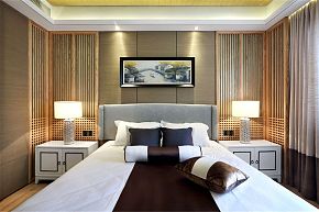 中式风格三居室装饰卧室图片