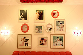 浪漫婚房照片墙装饰图