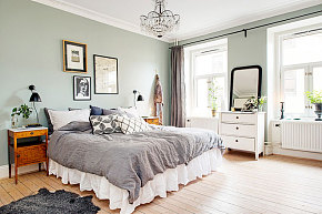 清新的淡绿色装饰卧室图片