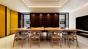 中式木作体验展厅茶室装修效果图