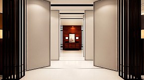 中式木作體驗(yàn)展廳走廊設(shè)計(jì)效果圖