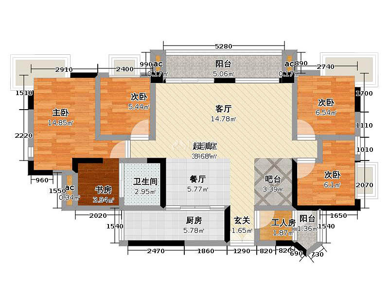 極簡(jiǎn)現(xiàn)代四居戶型設(shè)計(jì)圖