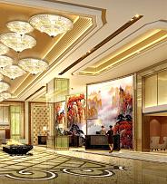 鄭州溫泉酒店裝修設(shè)計(jì)-酒店大廳一角