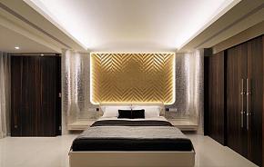 现代设计四居卧室床头背景墙效果图