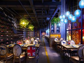 花兒胡同音樂餐吧餐廳大廳裝修效果圖