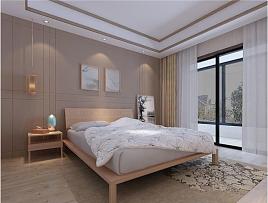 日式小清新四居室次卧室玻璃门装修效果图片