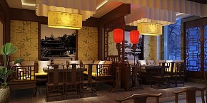 巴中巴蜀火鍋店裝修效果圖案例