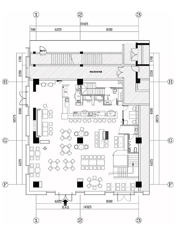 Hustle Bistro漢瑟餐吧一層平面設(shè)計圖