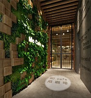 陌咖啡咖啡厅走廊装修设计效果图