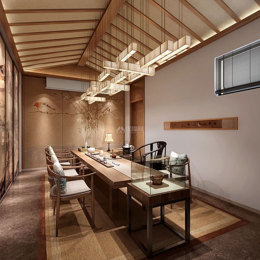 茗御茶藝館桌椅布置效果圖