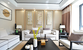 120平米中式三居客厅装修设计效果图