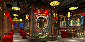 小龍坎火鍋店設(shè)計(jì)效果圖案例