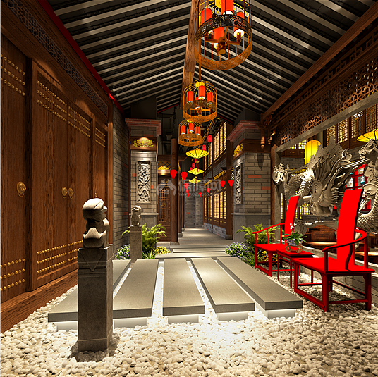 小龍坎火鍋店走廊設(shè)計(jì)效果圖