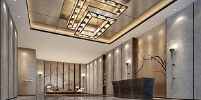 河北新中式酒店装修效果图案例