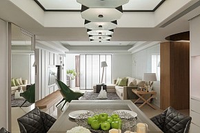 小清新現(xiàn)代風(fēng)格餐客廳效果圖