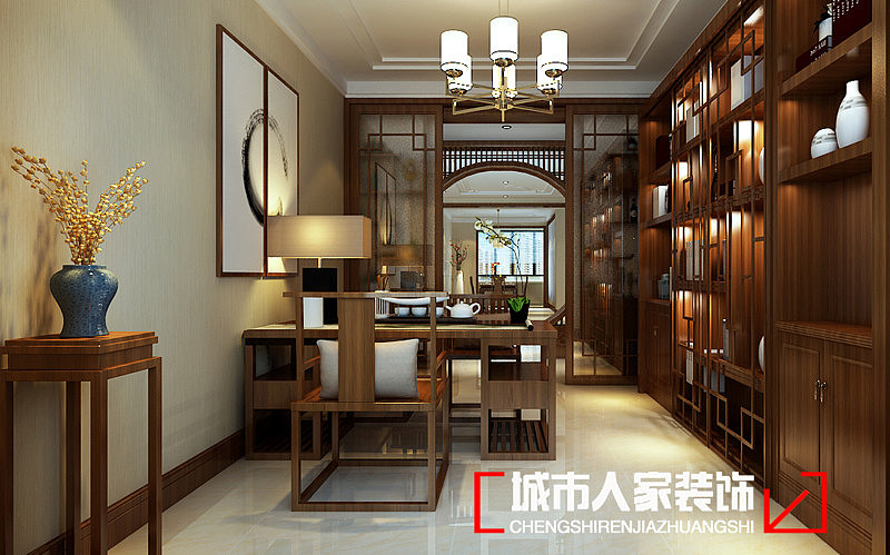 万厦小区210平米中式风格装修设计