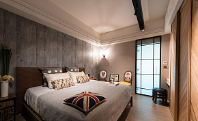 美式loft风三居室设计卧室图片