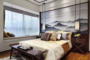 103平古色中式卧室装饰效果图