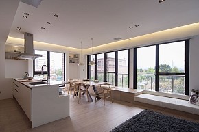 81平现代简约两居室厨房餐厅设计