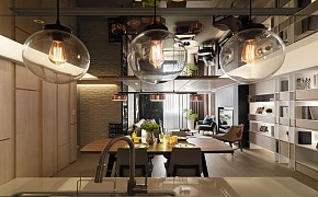 102平北歐風(fēng)格餐廳客廳設(shè)計