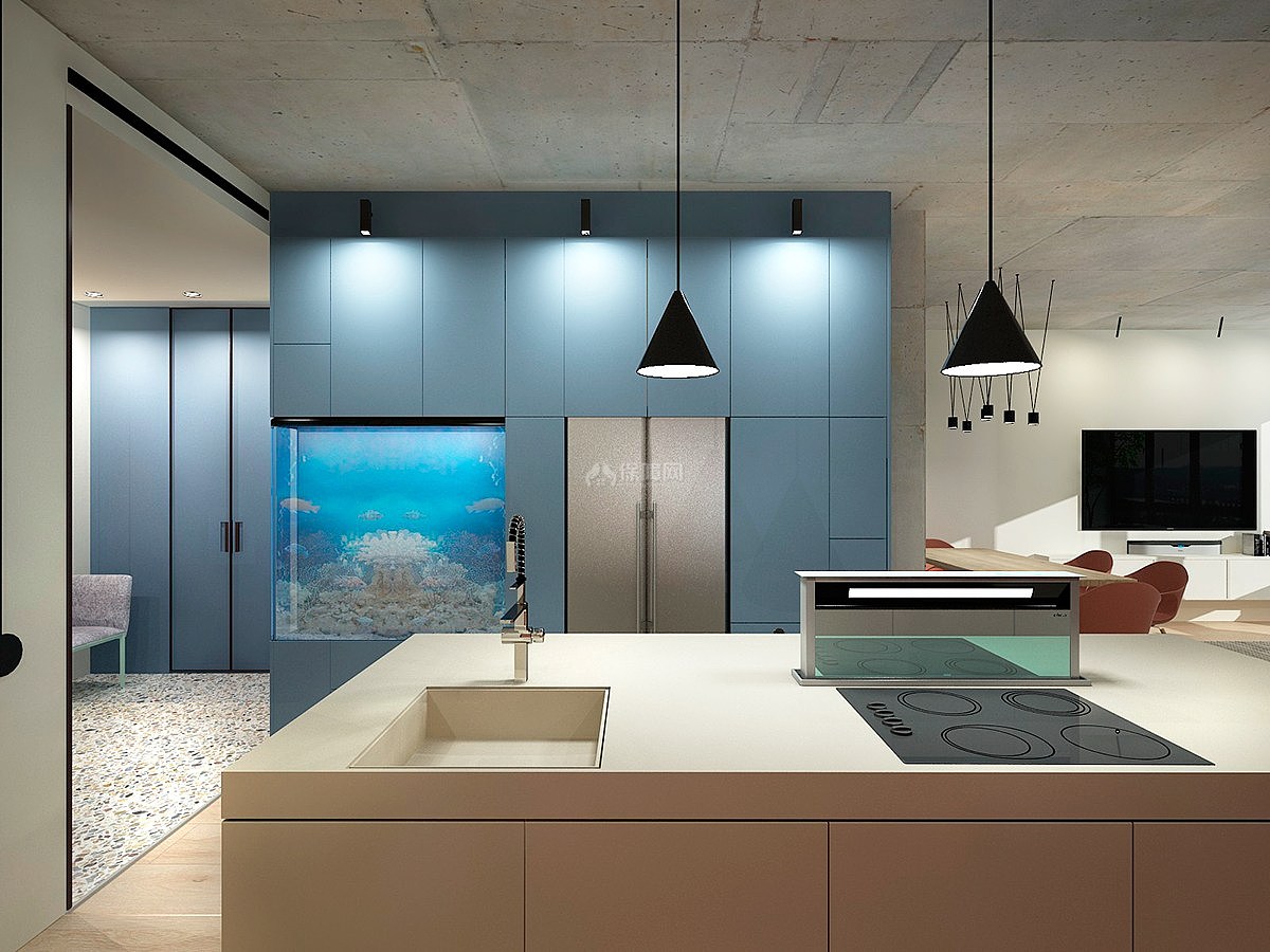 78平现代温馨公寓厨房效果图