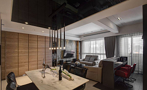 低调时尚现代风格三居室客厅设计