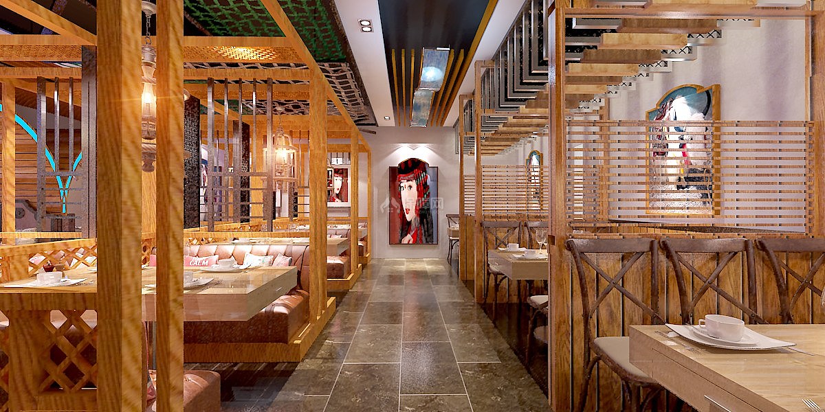 現(xiàn)代餐廳烤羊腿餐廳效果圖三