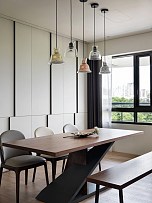 86平現(xiàn)代簡約餐廳吊燈效果圖