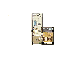 单身贵族现代一居室装修效果图之户型设计图