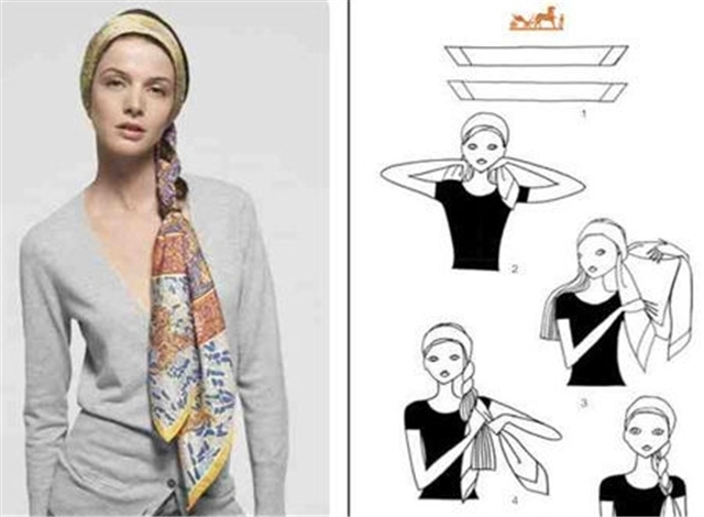 职业装丝巾的系法图解图片