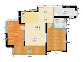 雅致簡(jiǎn)約兩居室裝修效果圖之戶型設(shè)計(jì)圖