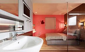 北欧简约创意三居室主卧卫浴效果图