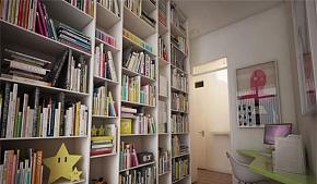 创意十足单身公寓效果图之小小书房