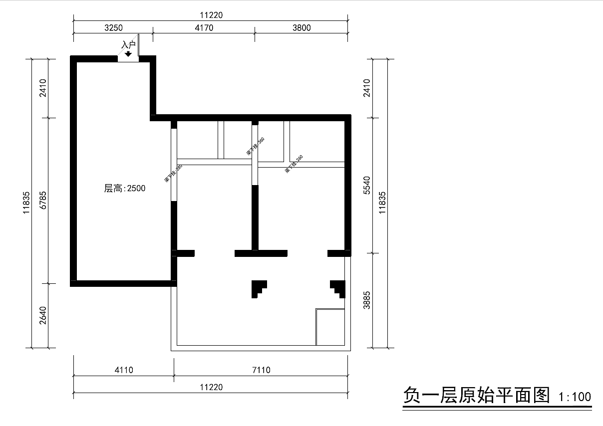 负一层原始平面图