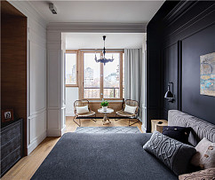 109平现代美式风格设计卧室图