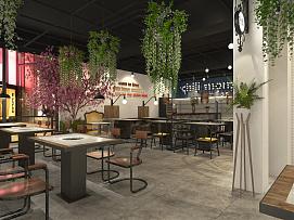 北京怪獸串場(chǎng)工業(yè)風(fēng)餐廳——用餐大廳